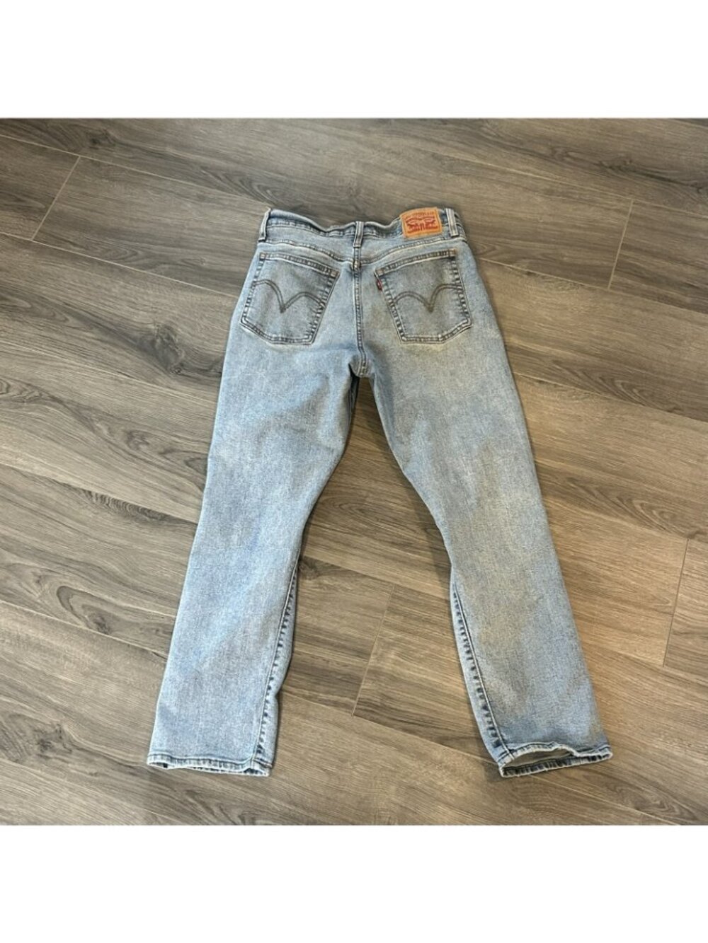 Levi's Wedgie Straight Jeans Womens 30 Light Wash High Rise Distressed Denim - Picture 2 of 16